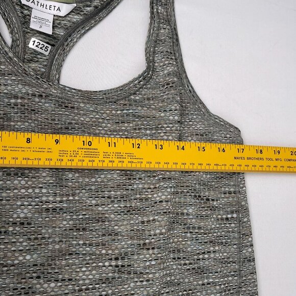 Athleta Ultimate Scoop Mesh‎ Tank Top Workout Gym Spacedye Mesh Olive Women S - Picture 7 of 10